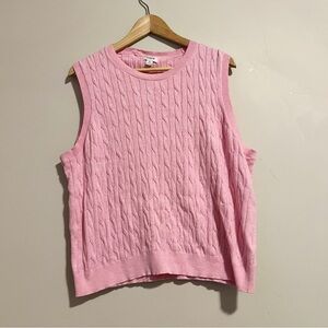 J. Crew Pink Cable Knit Sleeveless Blouse